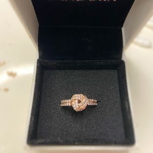 RoseGold Pandora Love knot ring